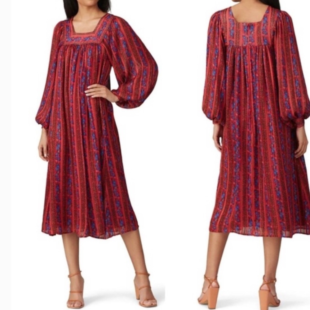 Sweet Baby Jamie Red Floral Boho Dress - Size M